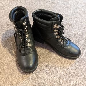 Nautica Faux Leather Combat Boots